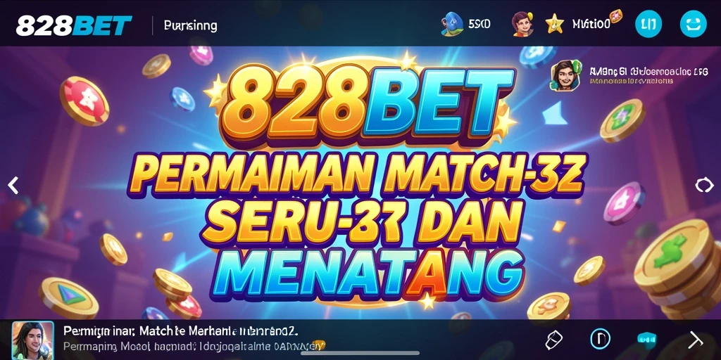 Tampilan gameplay match-3 yang menarik dan penuh warna dari 828BET.
