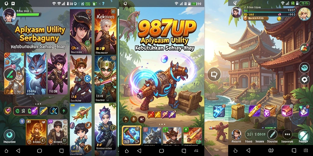 Tampilan utama aplikasi 987UP yang informatif dan fungsional.