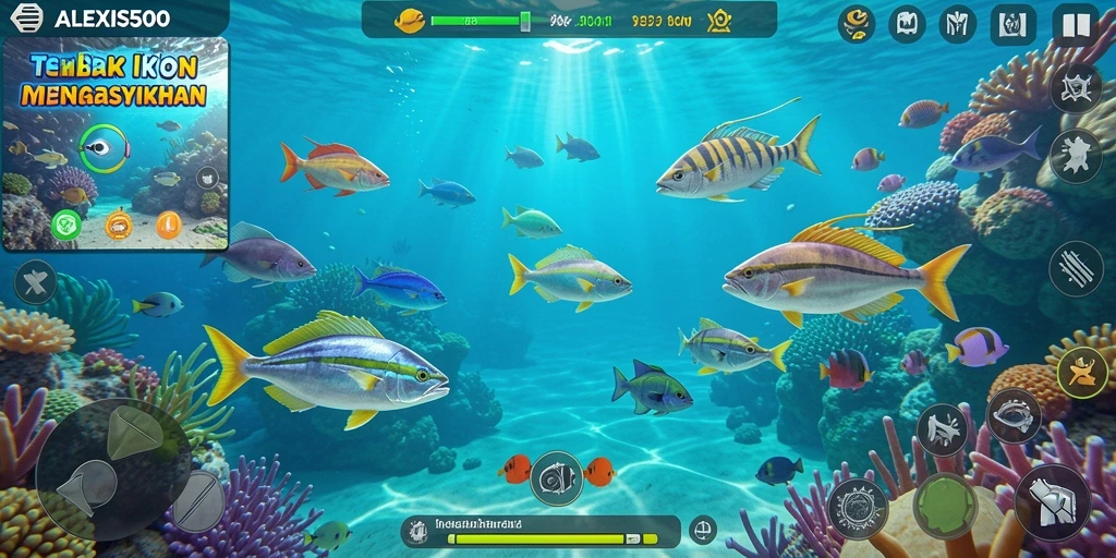 Tampilan gameplay Tembak Ikan yang menarik dan seru.