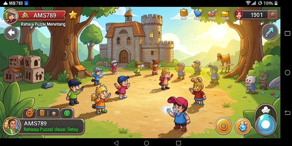 Gameplay menarik dalam AMS789, menunjukkan berbagai teka-teki penuh warna.