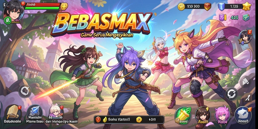Gameplay BEBASMAX dengan karakter anime yang ikonik dan seru.