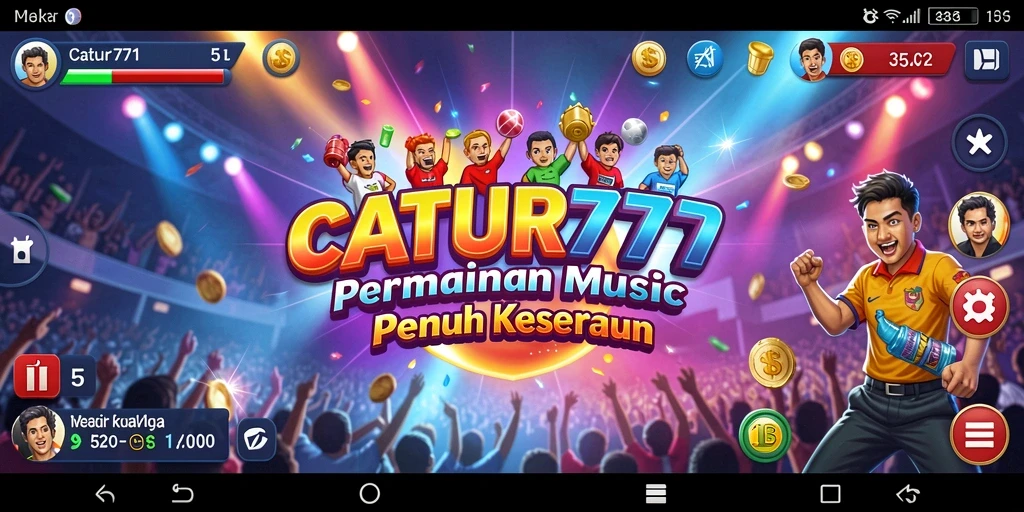 Tampilan gameplay menarik dari CATUR777 dengan berbagai pilihan lagu.