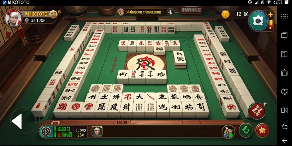 Tampilan gameplay MIKOTOTO yang seru dan menarik dalam permainan Mahjong.
