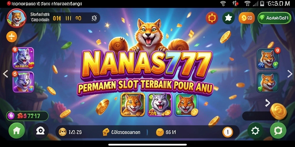 Skrinsut gameplay <strong>NANAS777</strong> menunjukkan keseruan permainan Slot yang berwarna-warni.