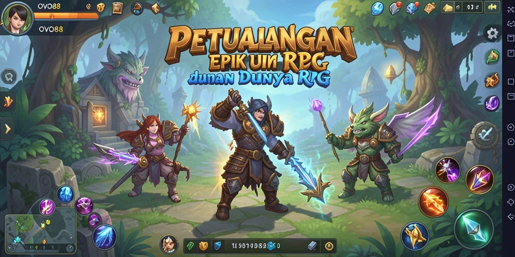 Tangkapan layar menampilkan aksi seru dalam game RPG OVO88.