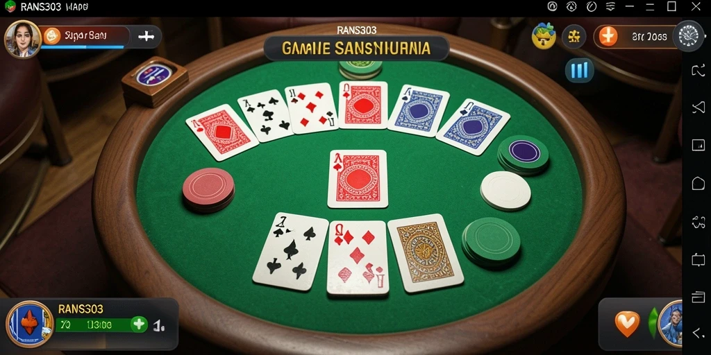 Screenshot gameplay RANS303 menunjukkan antarmuka Gaple yang menarik.