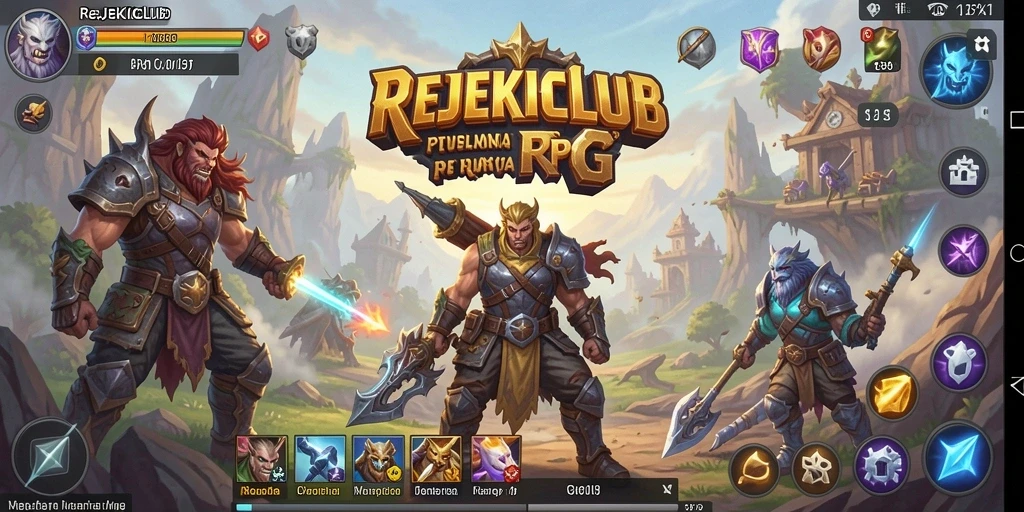 Screenshot gameplay REJEKICLUB menampilkan pertarungan epik dan karakter yang terlibat.