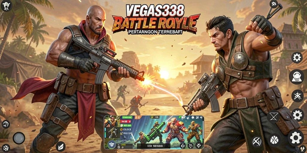 Tangkapan layar utama dari gameplay Battle Royale VEGAS338 yang mendebarkan.