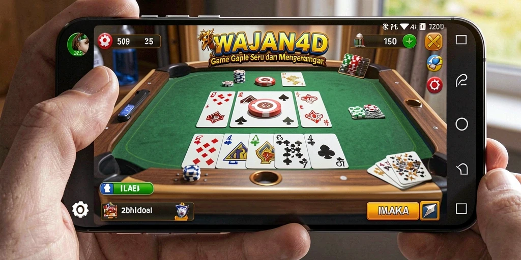 Screenshot permainan WAJAN4D menampilkan keseruan bermain Gaple.