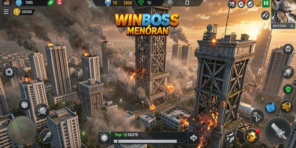 Screenshot menunjukkan aksi menegangkan dalam gameplay Tower Defense.